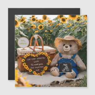 Cadeau d'ours en peluche tournesol pour annonce de