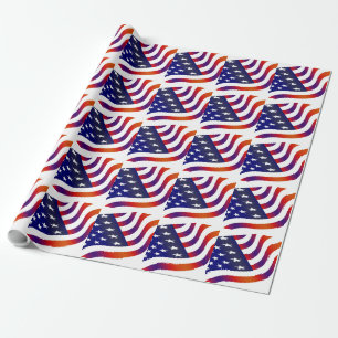 Cadeau Drapeau américain Stars and Stripes Papier d'embal
