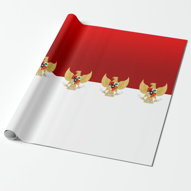 Cadeau Drapeau indonésien papier d'emballage (Déroulé)