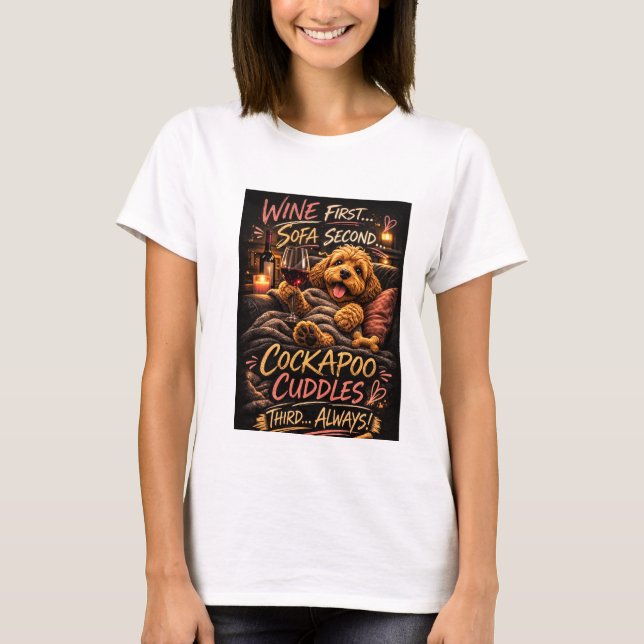 Cadeau drôle de Cockapoo T-shirt de chien Propriét (Devant)