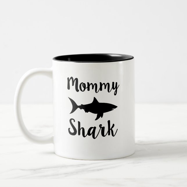 Cadeau drôle de maman de tasse de café de requin (Gauche)
