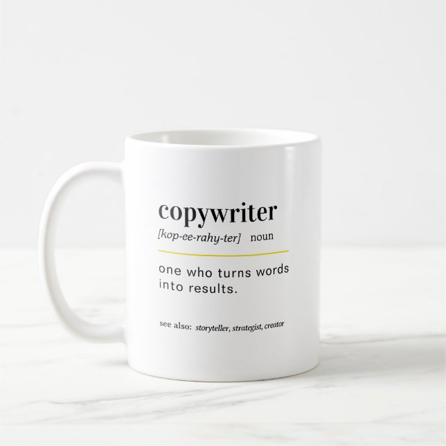 Cadeau drôle de mug pour rédacteur publicitaire (Gauche)
