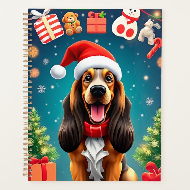 Cadeau drôle de planificateur de Noël pour chien B (Devant)
