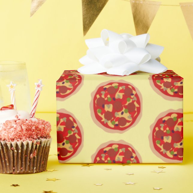 Cadeau Drôle pizza motif Anniversaire fête papier d'embal (Fête d'anniversaire)