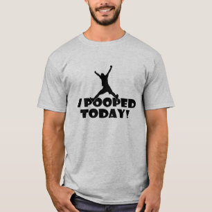 Cadeau drôle pour lui T-shirt gris avec I POOPED