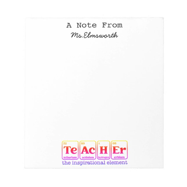Cadeau du Bloc-notes stationnaire personnalisé de  (Devant)