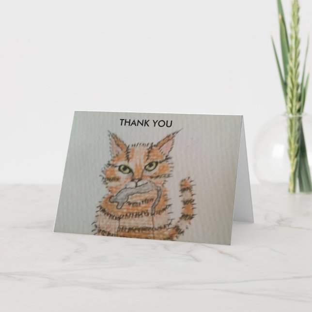 Cadeau du chat - Carte de remerciements (Devant)