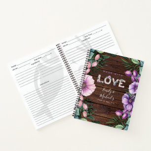 Cadeau du Mariage du journal personnalisé Rustic B