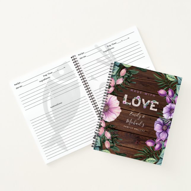 Cadeau du Mariage du journal personnalisé Rustic B (Intérieur)