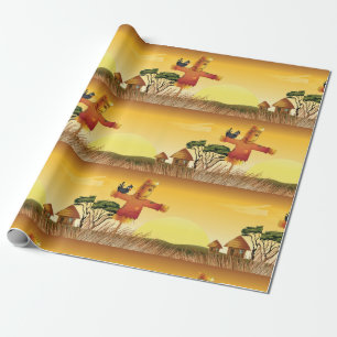 Cadeau Écart Sur Un Papier D'Enveloppement Agricole