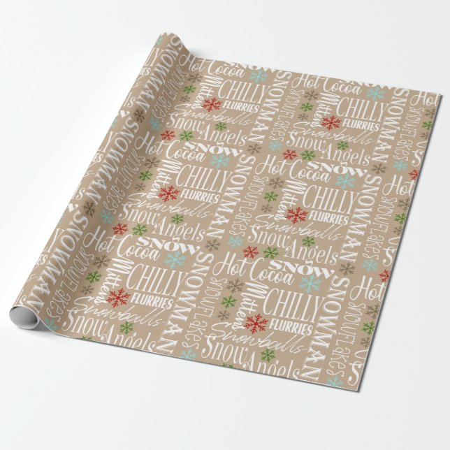 Cadeau Écran amusant Beige/Tan Papier d'enveloppement de  (Déroulé)