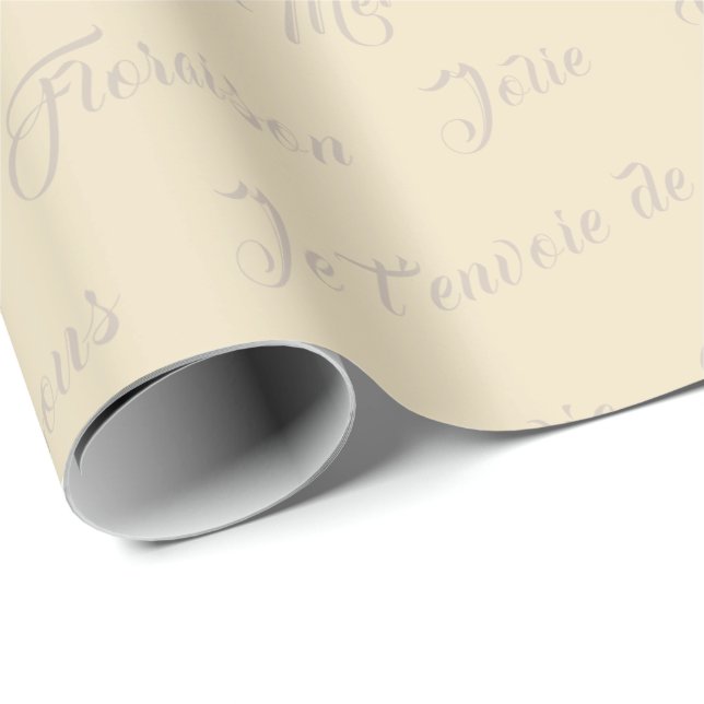 Cadeau Écriture en français de mots écrits sur papier (Coin rond)