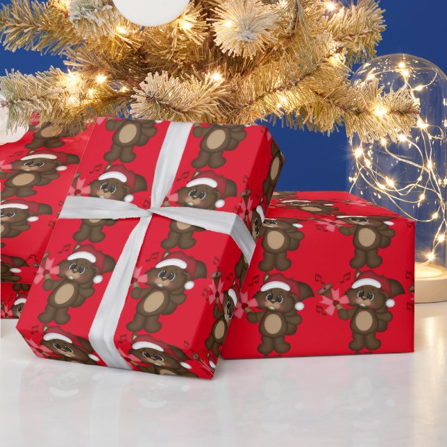 Cadeau Écureuil de Noël Papier d'emballage de vacances (Vacances)