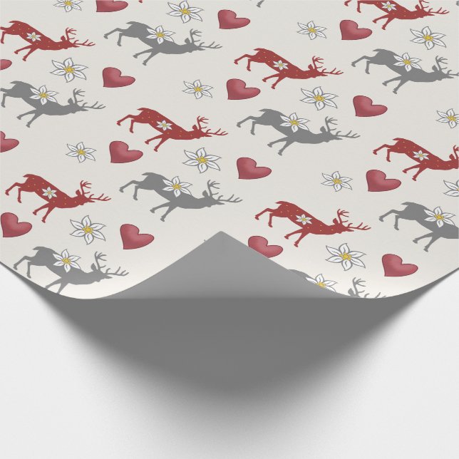 Cadeau Edelweiss Deer and Hearts Enveloppement Papier (Coin)