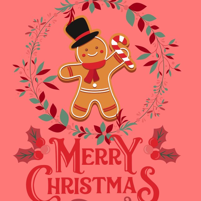 Cadeau élégant Noël pain d'épices papier d'enveloppement (merry Christmas wrapping paper)