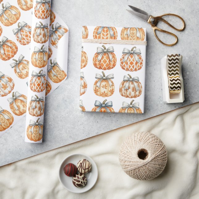 Cadeau Élégant papier Citrouille d'automne (Artisanat)