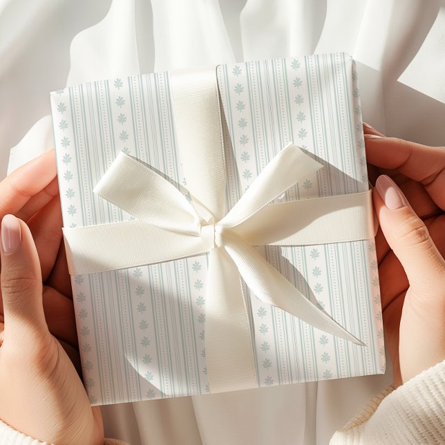 Cadeau Élégant papier d'enveloppement bleu clair blanc (Créateur téléchargé)