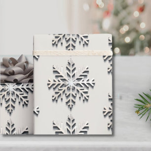 Cadeau Élégant papier d'enveloppement de flocon d'argent