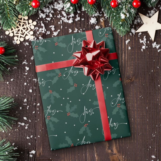 Cadeau Élégant papier d'enveloppement de Noël vert (Créateur téléchargé)