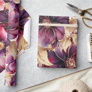 Cadeau Élégant papier d'enveloppement floral transparent