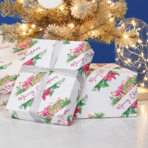 Cadeau Éléments de Noël Joyeux papier d'enveloppement de