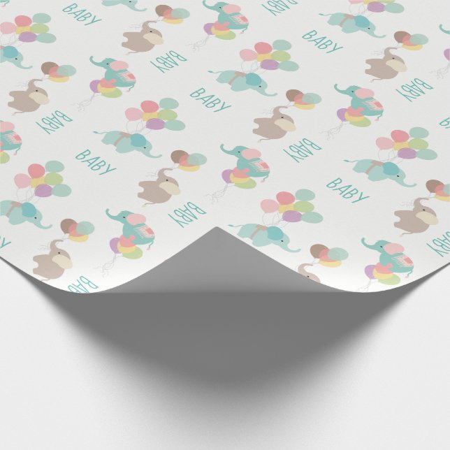 Cadeau Éléphants avec le papier d'emballage de bébé de (Coin)