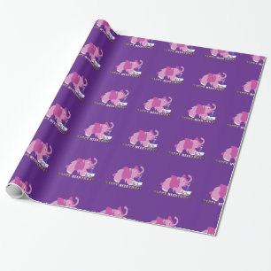 Cadeau Emballage de papier pour éléphant rose enveloppeme