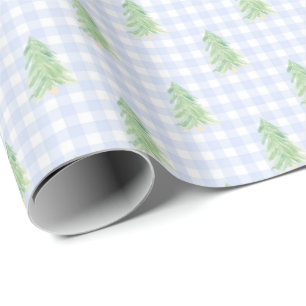 Cadeau en vichy Arbres de Noël Papier d'enveloppement de