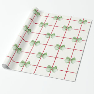 Cadeau en vichy avec papier d'enveloppement de Noël