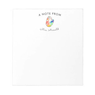 Cadeau enseignant d'art bloc-notes fixe