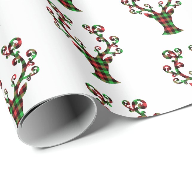 Cadeau Enveloppement de Noël Cerf Papier (Coin rond)