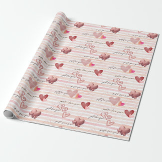 Cadeau Envelopper le papier avec les coeurs