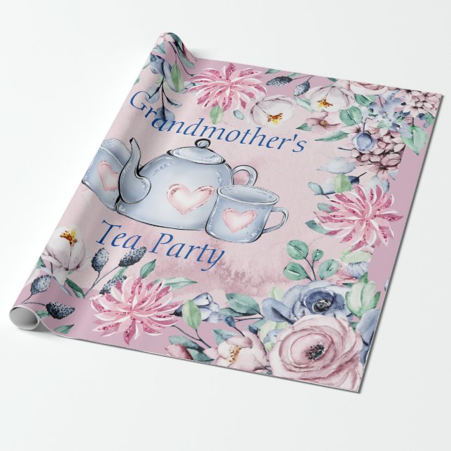 Cadeau Envelopper Papier rouleau 15' de grand-mère Tea Pa (Déroulé)