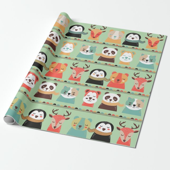 Cadeau Épouses de bois ébouillonnant Papier à envelopper (Déroulé)