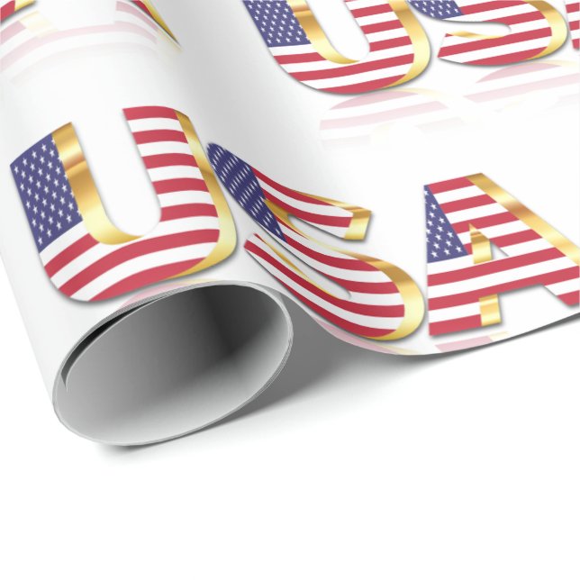 Cadeau États-Unis Drapeau papier Patriotique (Coin rond)