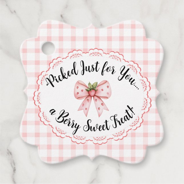 Cadeau Étiquettes Baby shower-Faveur fraise (Devant)