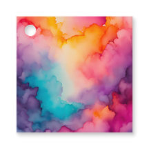 Étiquettes Cadeaux Artistiques Fumées Colorées