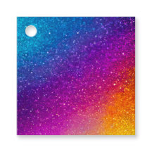 Étiquettes Cadeaux Artistiques Pailletées Colorées