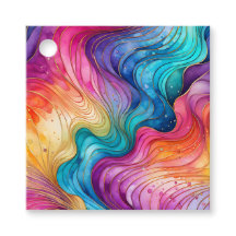 Étiquettes Cadeaux d'Art à l'Encre Abstraite Color
