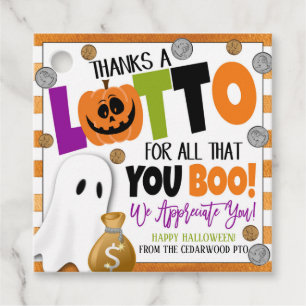 Cadeau Étiquettes cadeaux de loterie Halloween
