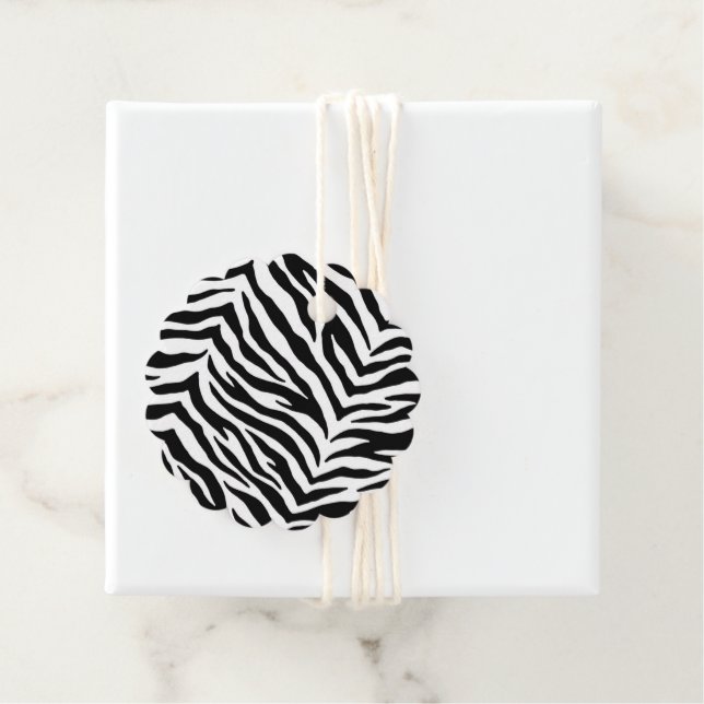 Cadeau Étiquettes Cadeaux-Faveurs-Impression Zèbre (En situation)