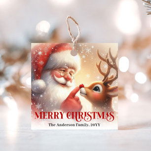 Cadeau Étiquettes Cadeaux Festives Magiques Père Noël et