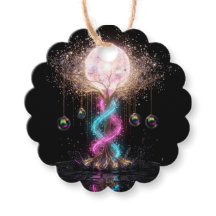 Étiquettes Cadeaux Fleuries Néon Électrique à Bord