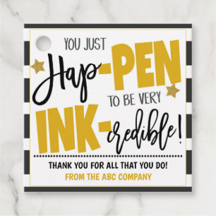 Cadeau Étiquettes cadeaux Merci stylo