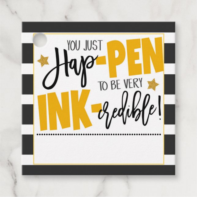 Cadeau Étiquettes cadeaux Merci stylo (Devant)