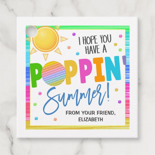 Cadeau Étiquettes Cadeaux Pop Été (Devant)
