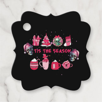 Cadeau Étiquettes cadeaux pour le crâne rose et noir