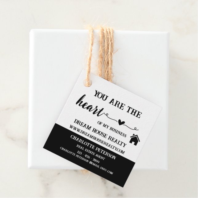 Cadeau Étiquettes cadeaux promotionnels de l'agent immobi (En situation)