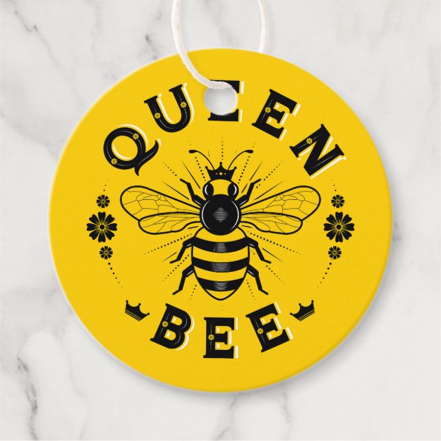 Cadeau Étiquettes cadeaux Queen Bee Round (Devant)