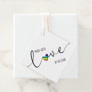Cadeau Étiquettes Cadeaux Typographie Cœur Arc-en-ciel Fa